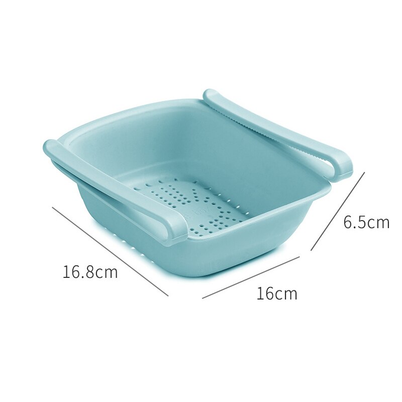 Refrigerator Fresh Keeping Storage Rack Pull-out Clapboard Layer Holder Multifunctional Kitchen Sorting Box LBE: A3016 light blue