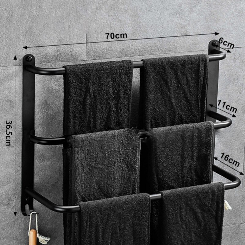 Premium Handdoek Bar Handdoekenrek Handdoek Hanger Dubbele Handdoek Haak Wandmontage Badkamer Rack Keuken Handdoek Houder