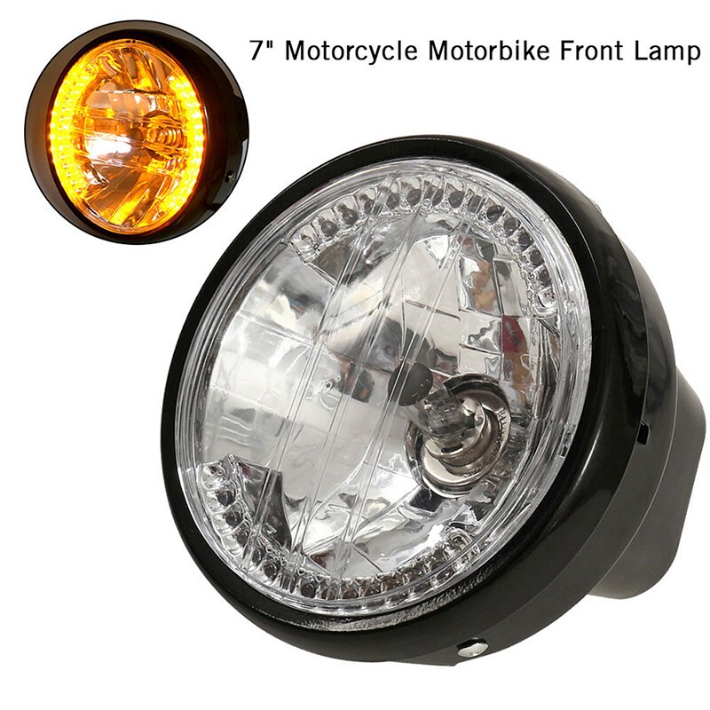 Faro LED Universal para motocicleta, 7 pulgadas, 12V, luz amarilla, para modificación de motocicleta