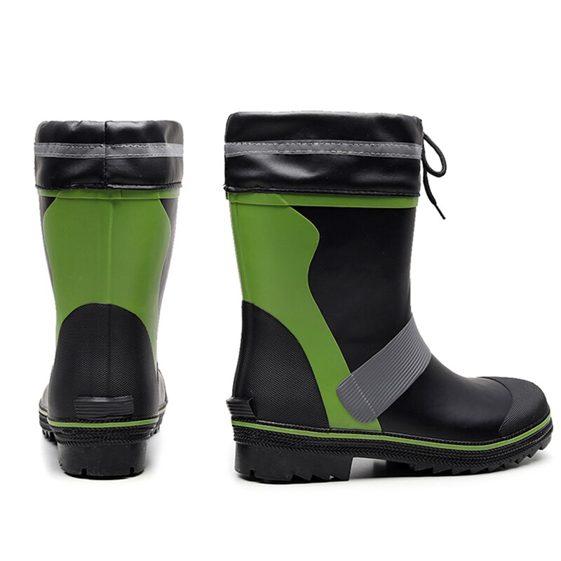 Men's Rain Boots MidCalf Rubber Men's Water Shoes Outdoor Waterproof