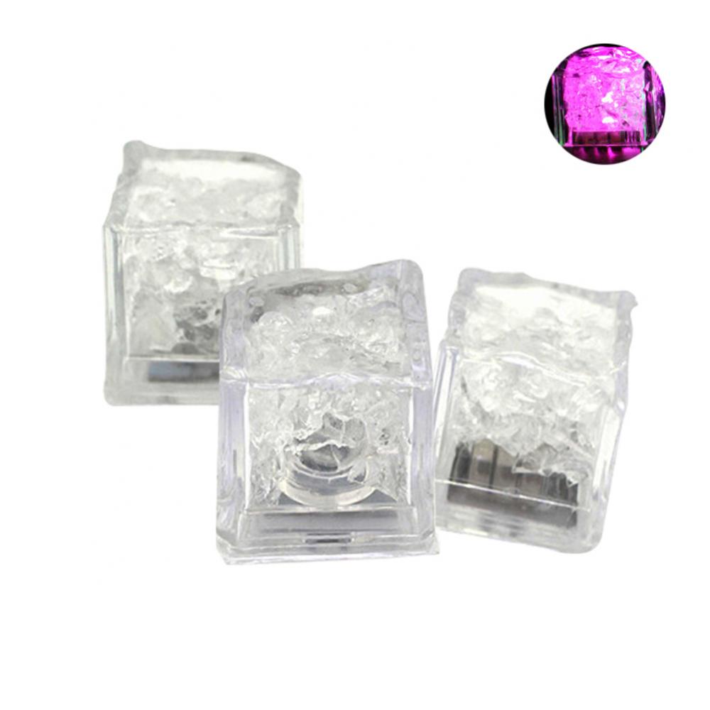 Luz LED para cubos de hielo, lámpara de noche luminosa para , Bar, boda, decoración de taza, 80%, 3 uds.: Rosa