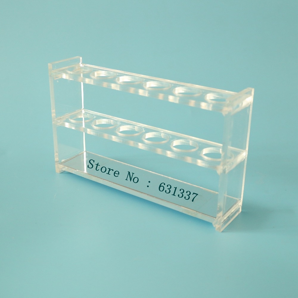 Laboratoriespejlet reagensglasstativ nessler rørstativ akryl reagensglasstativ 6 huller x dia 31mm -  enkelt
