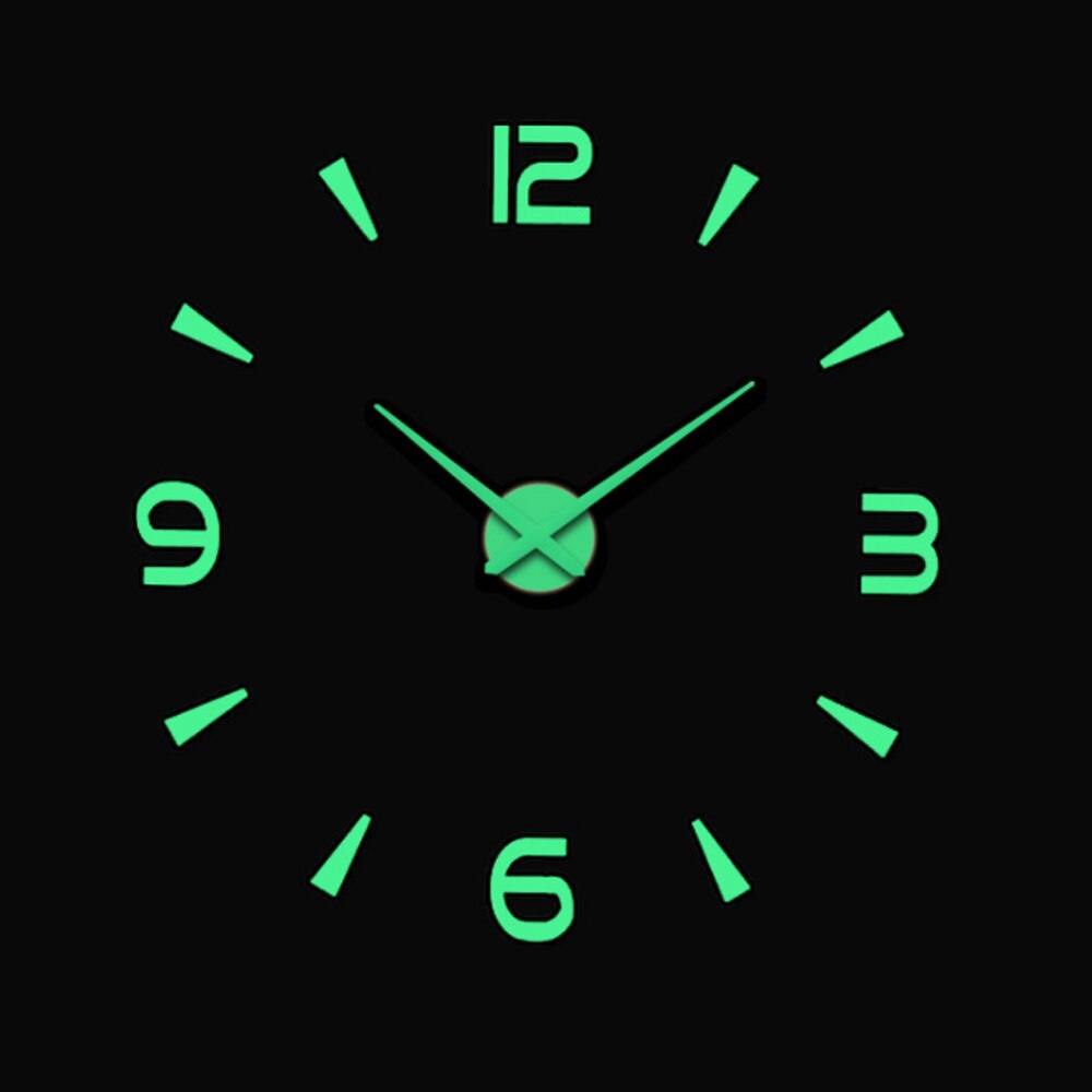 3D Lichtgevende Wandklok Grote Diy Klok Acryl Muurstickers Woonkamer Quartz Naald Horloge Home Decor Reloj De Pared: G