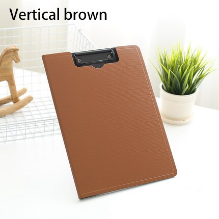 A4 Professionele Zakelijke Klassieke Bestandsmap Document Organizer Clip Bestand 325*242mm Clip Map Board School Kantoorbenodigdheden: Vertical brown
