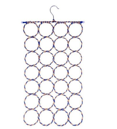 Crestive 12/28-Ring Paper Rattan Hanger Scarf Towel Stand Tie Display Stand Scarf Storage Rack LXX: 28Ring