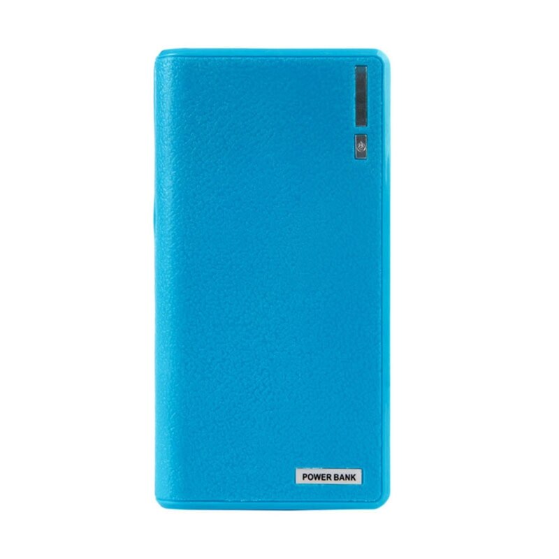 1 PC Dual USB Power Bank 6x 18650 External Backup Battery Charger Box Case For Phone: Blue