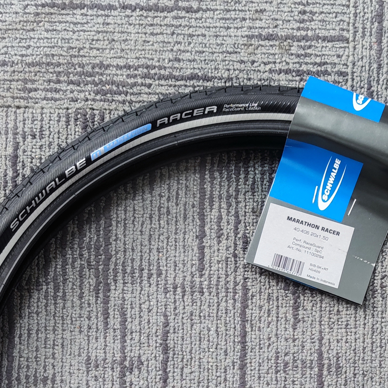 Schwalbe MARATHON RACER 20 inch 20×1.5 Bicycle Tire 40-406 55-85psi Road Bike Tire Outdoor Biking Anti-puncture Bicycle Tire