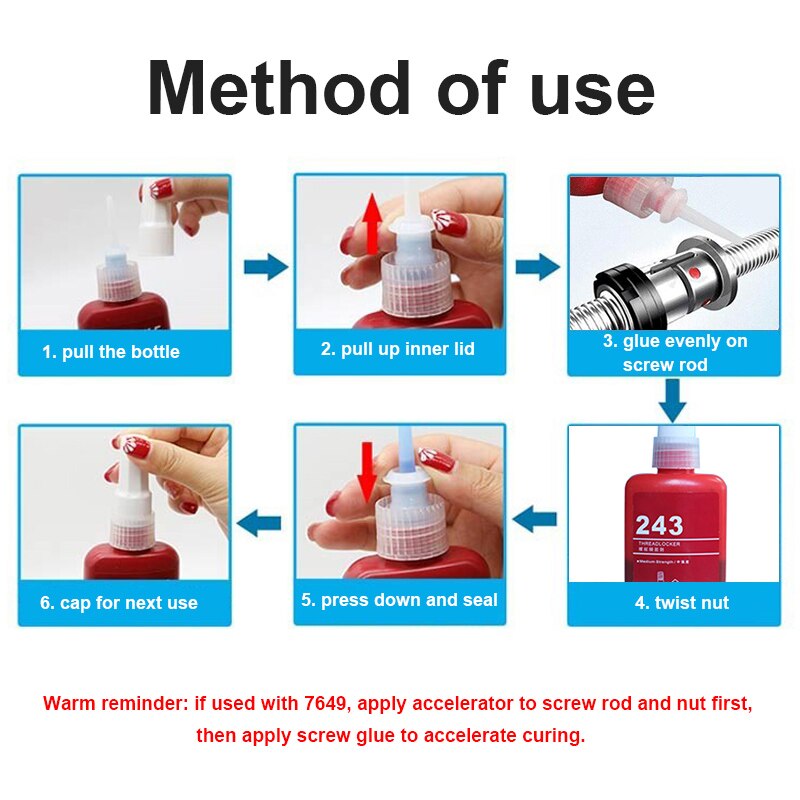 1 PC 50ML Sealing Screw 340Glue High Strength Screw Glue Retainer Locking Adhesive Metal Screw Anaerobic Adhesive Anti-corrosion