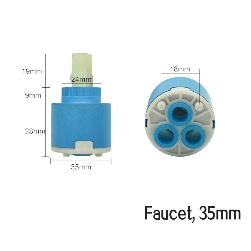 Vandhane enkelt greb håndtag kit badeværelse hane udskiftning vandhane håndtag poleret krom armatur udskift del 35mm 40mm ventil: 35mm ventil