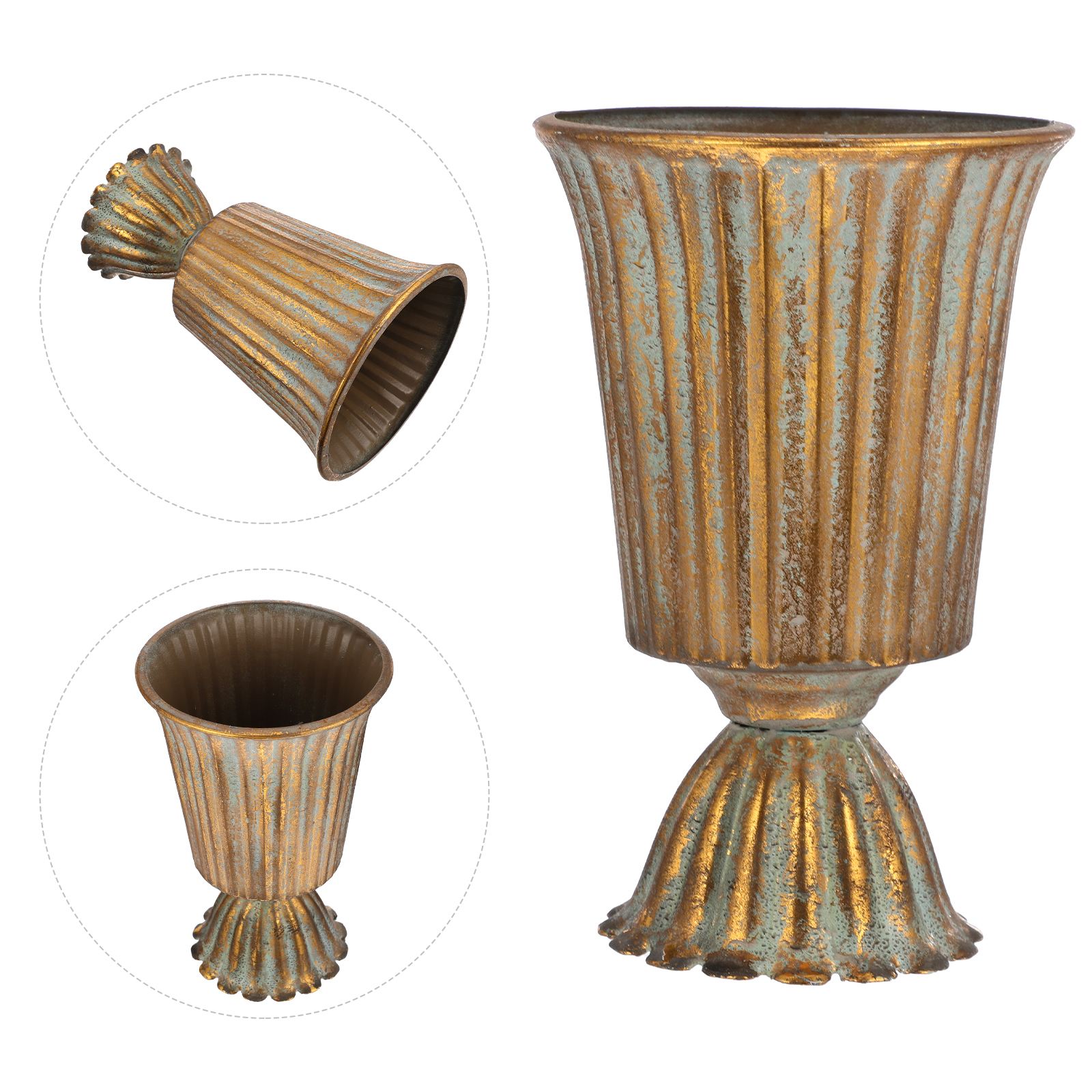 1pc Safe Retro Iron Drum Iron Planting Barrel Planter Bucket Flower Bucket for Garden Home Store