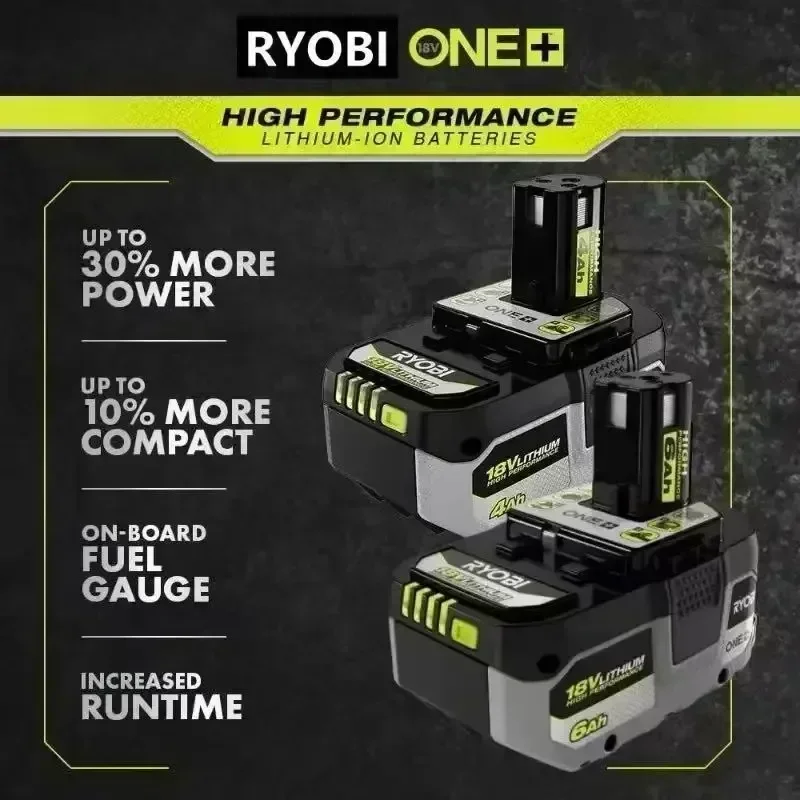 Wysokowydajna bateria litowa RYOBI ONE+8,0 Ah, bez efektu pamięci, niskie samowyładowanie, odpowiednia dla wszystkich narzędzi ONE+narzędzi