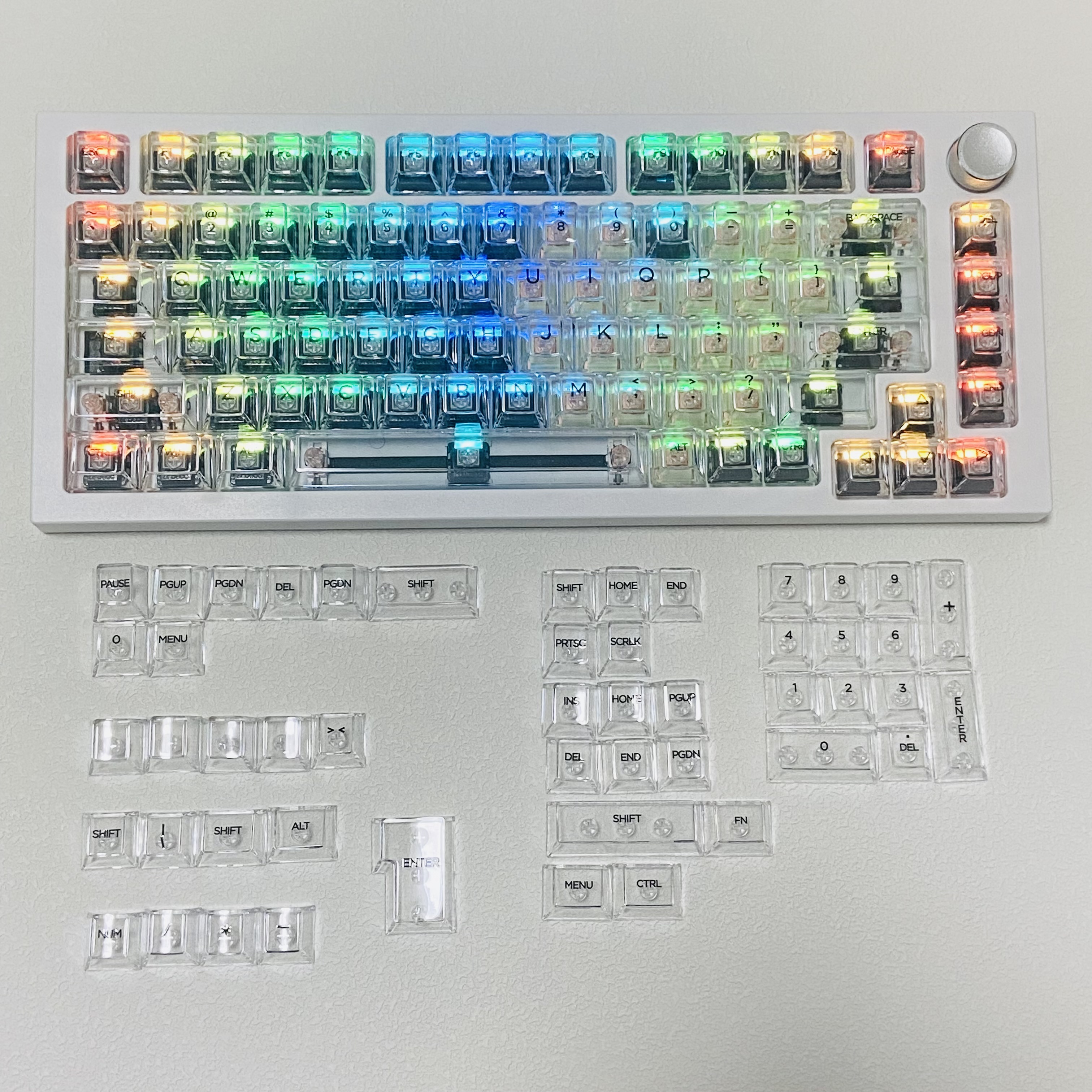 Fully Transparent Ice Cube Keycaps PC Transparent Cherry Profile Keycaps for Gaming Mechanical Keyboard Key Caps Custom Keyboard