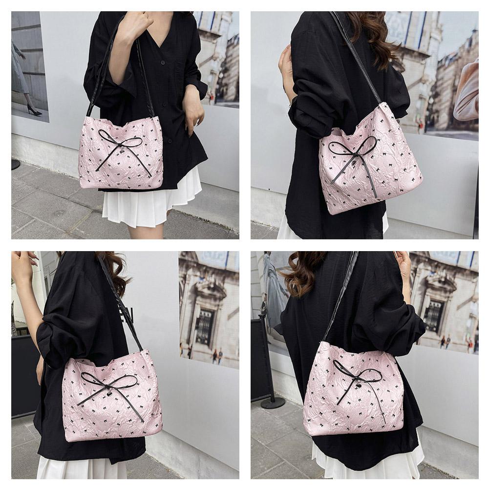 Bow dames schoudertas met grote capaciteit, handtas, crossbodytas, tas voor dagelijks woon-werkverkeer, armtas