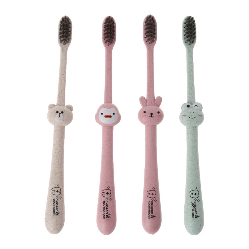 Baby Toothbrush Natural Wheat Straw Cartoon Toddler Kid Newborn Dental Oral Care: Default Title