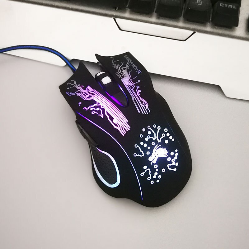 Computer Accessories Wrangler Wired Gaming Mouse Optical Office Gaming USB Mouse RGB Luminous Mouse