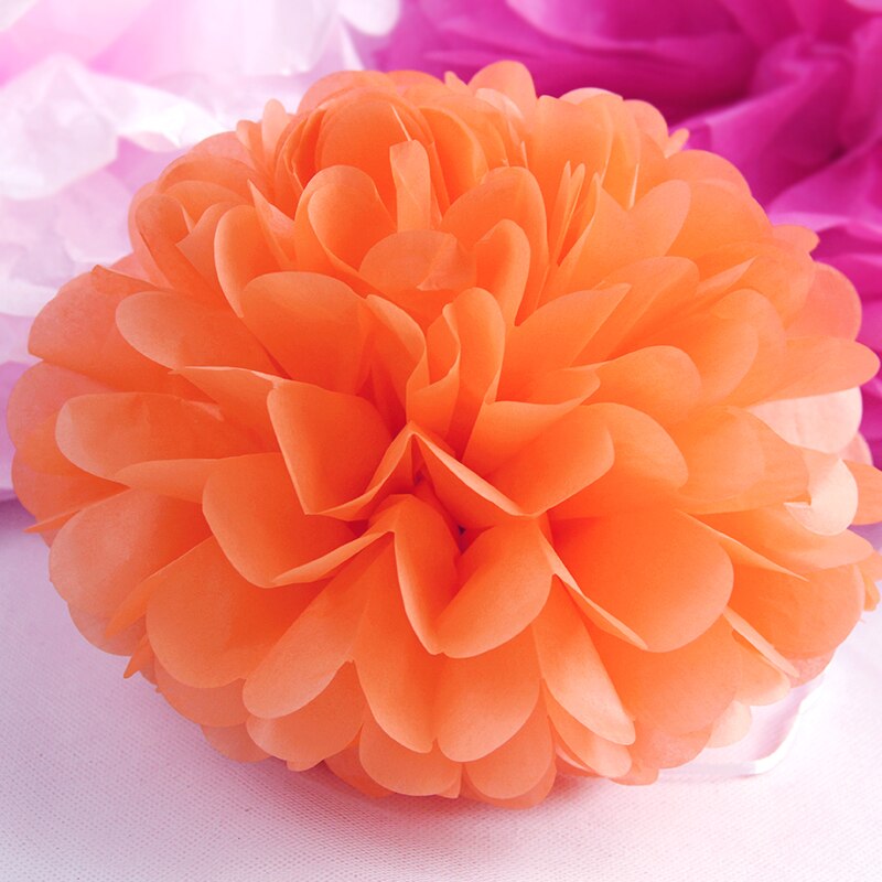 10cm 4inch Tissue Paper Flower Balls for Wedding Baby Shower Birthday Party Decoration Home Garden Decor Paper Pom Poms Pompoms: Orange