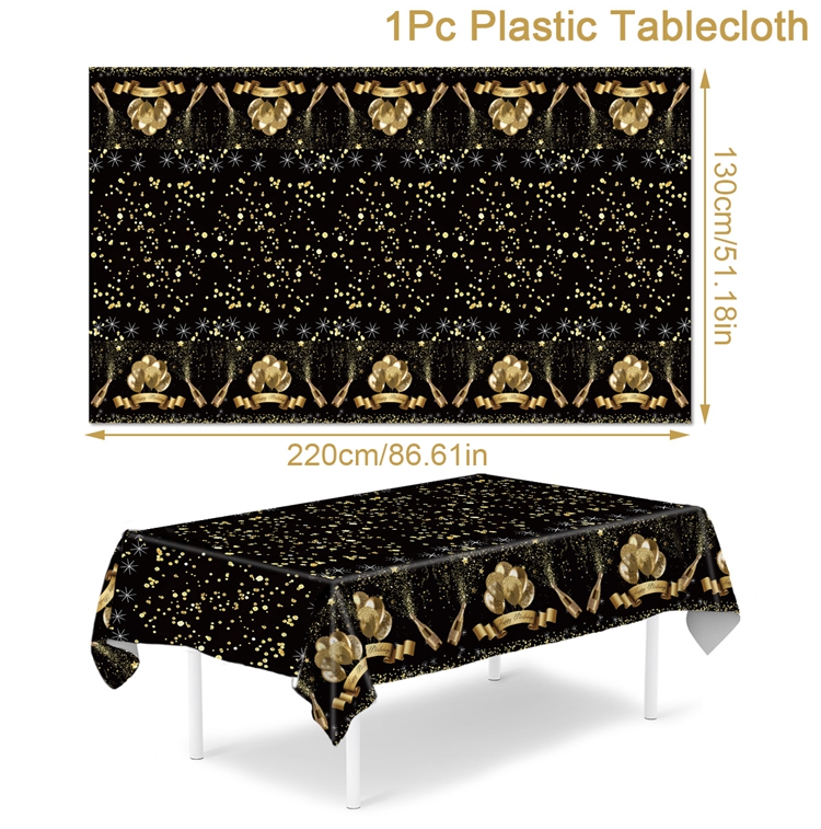 220x130cm Black Gold Rose Gold Disposable Tablecloth Birthday Party Decor for Men Women Years Old Table Cover Party Supplies: Light Grey