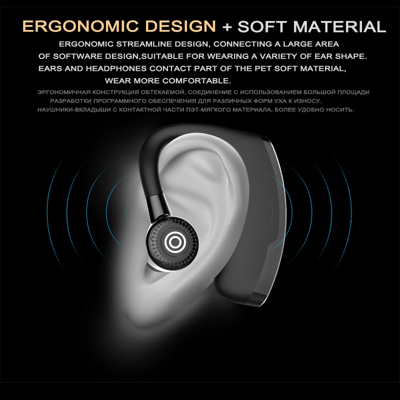 V9 mains libres affaires sans fil Bluetooth casque avec micro contrôle vocal casque pour lecteur connecter avec 2 téléphones