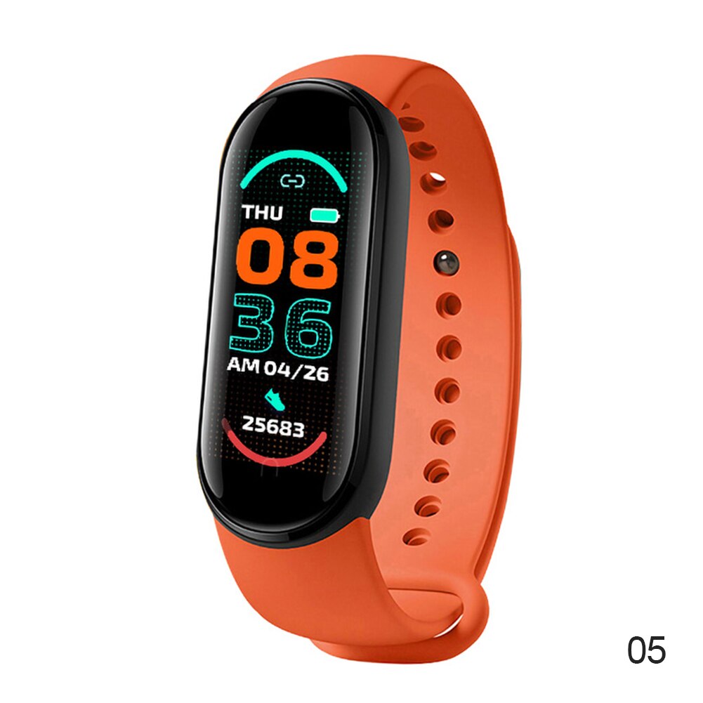 M6 smart ur mænd kvinder fitness armbånd tracker pulsmåler vandtæt sport smartwatch passer til xiaomi iphone android
