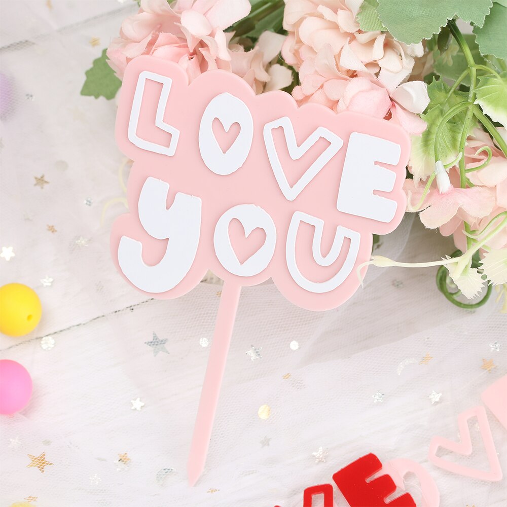 Décoration de gâteau pour la saint-valentin, décoration de Cupcake pour anniversaire, mariage, fête de la saint-valentin, 1 pièce
