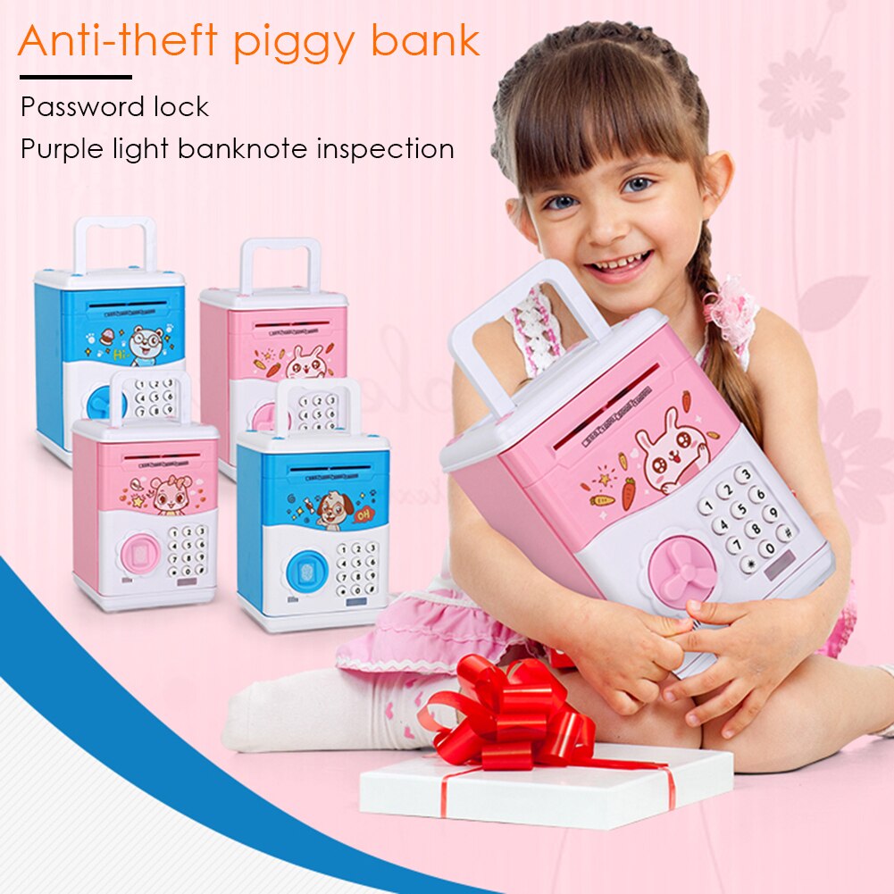 Spaarpot ATM Mini Spaarpot Veiligheid Cartoon Wachtwoord Kauwen Coin Cash Storting Machine Voor Kinderen Kids