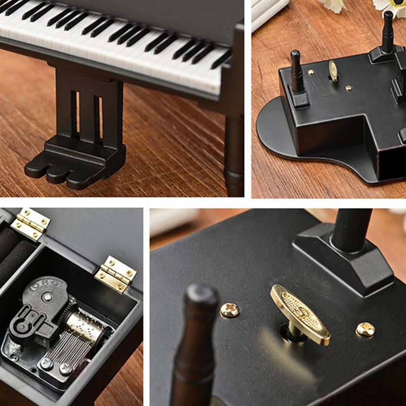 Boîte à musique en forme de Piano de Simulation en bois triangulaire exquise avec une bonne sonore, petite décoration de bureau