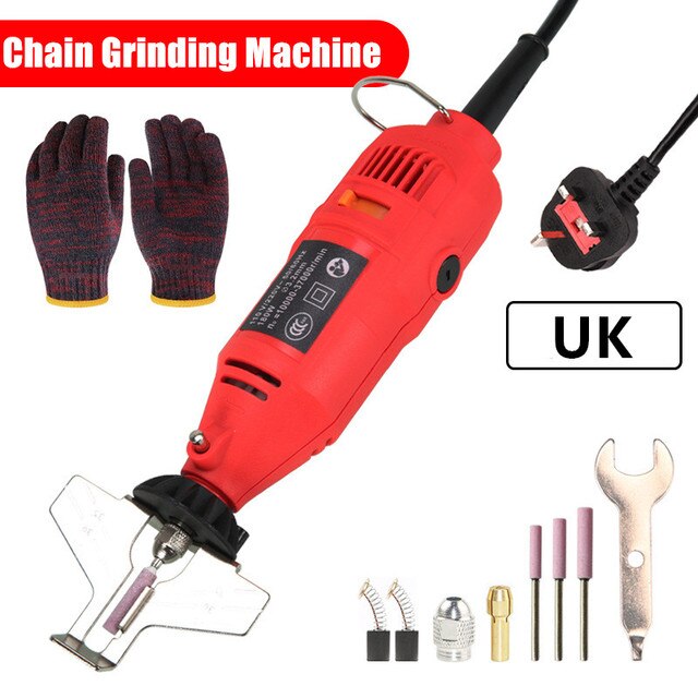 Handheld Elektrische Kettingzaag Slijpen Kit Elektrische Grinder Slijpen Kettingzaag Ketting Mill Grinder Snelle Slijpen Tool Machine: UK