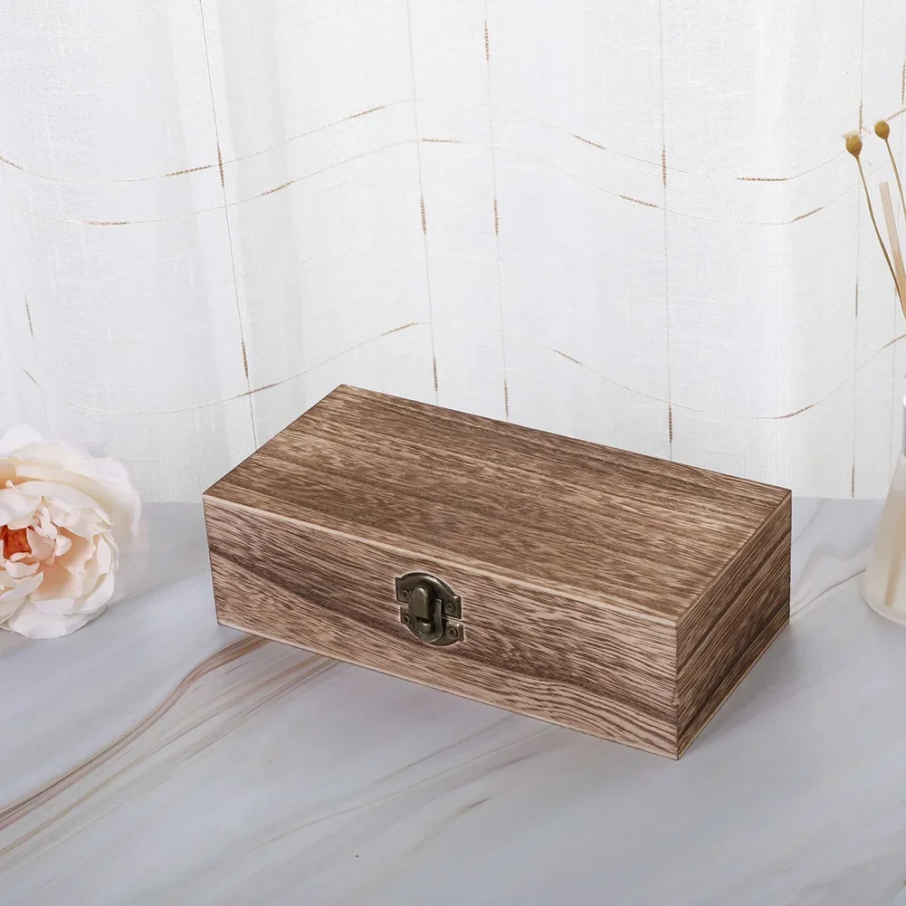 1pc puista säilytyslaatikkoa retrosoljella varustettu puinen laatikko simpukankuoren muotoinen laatikko kestävä 20 x 10 x 6cm vintage-tyylinen puinen laatikko