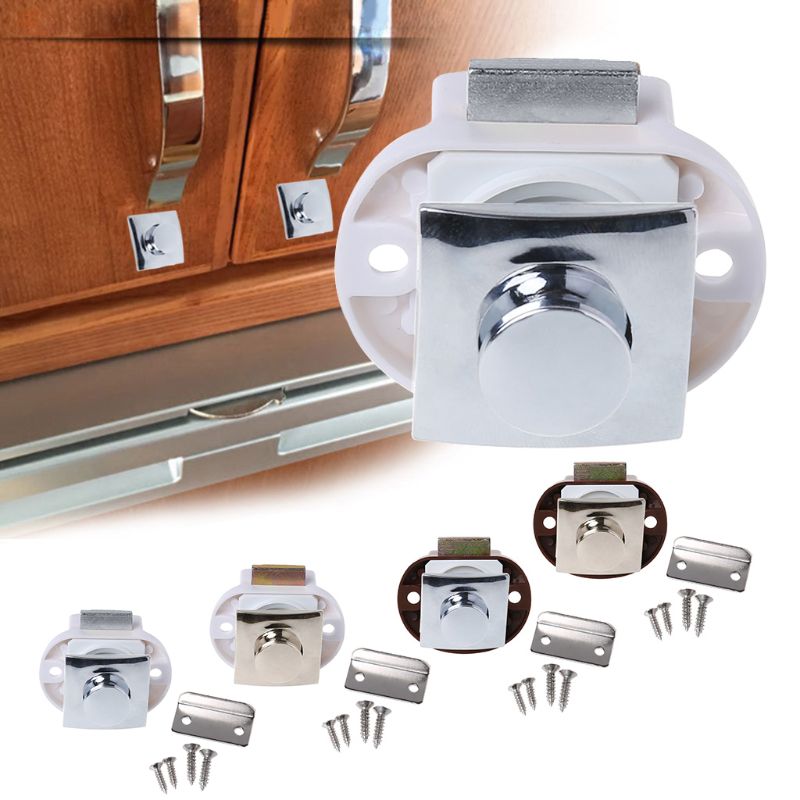 Camper Car Push Lock RV Caravan Boat Motor Home Cabinet Drawer Latch Button Locks For Furniture Hardware Accessories