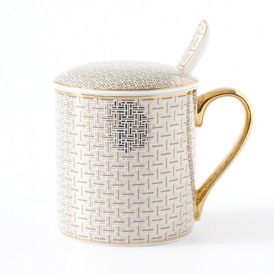 Luxury Gold Cup Set Retro Royal Tea Cup with Handle Spoon Vintage Bone China Tea Cup Set Tasas De Cafe Portable Cups Luxury: E