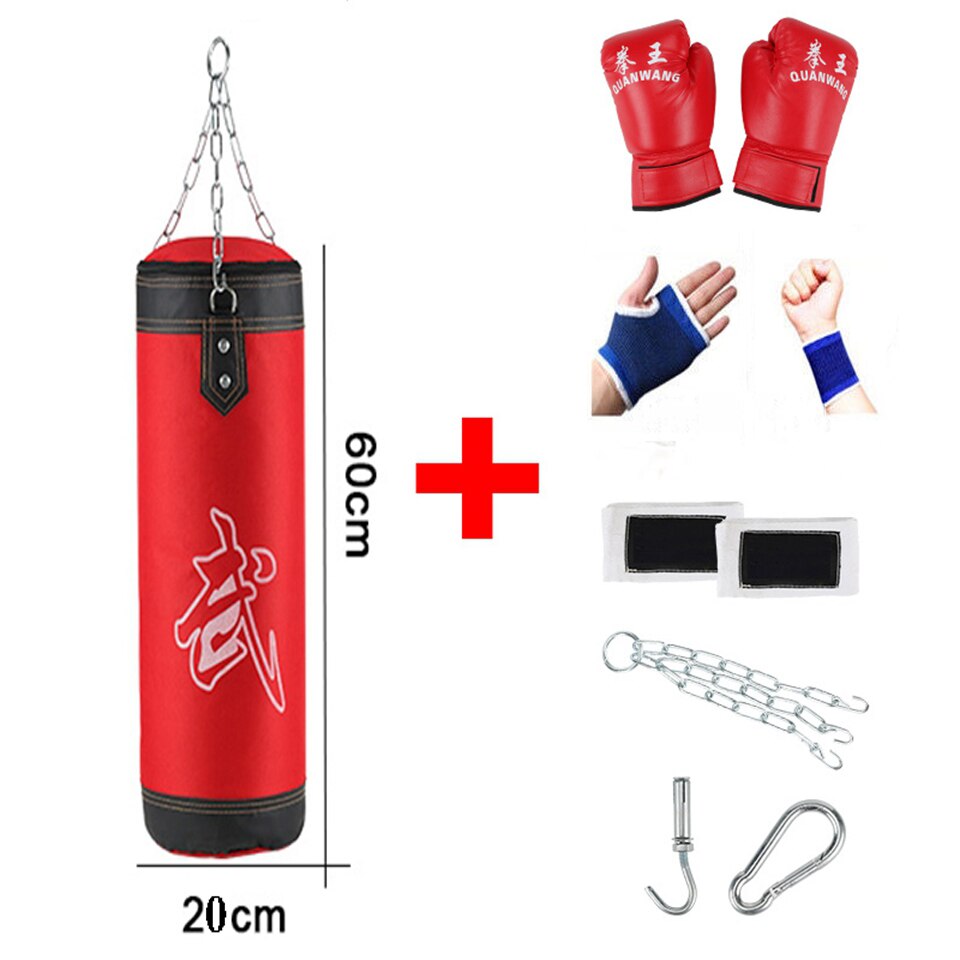Boxing Punching Bag Punching Bag Training Fitness Belt Sling Adult Gym Exercise Empty Weight Boxing Bag: red 60cm 8 sets