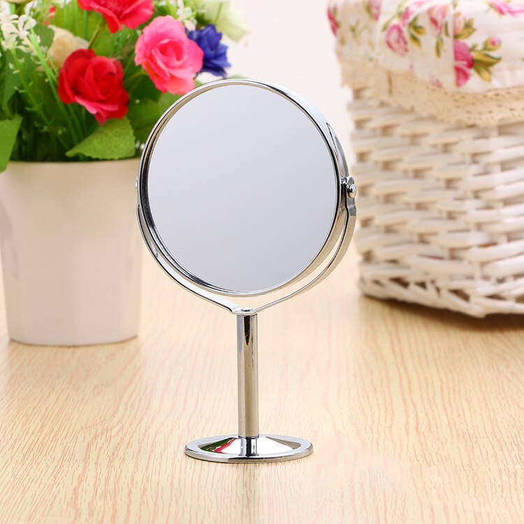 Clear Beauty Makeup Cosmetic Double-Sided Normal Makeup Mirror Stand Magnifier Mirror oval/Round Shape Mirror: 01 Round