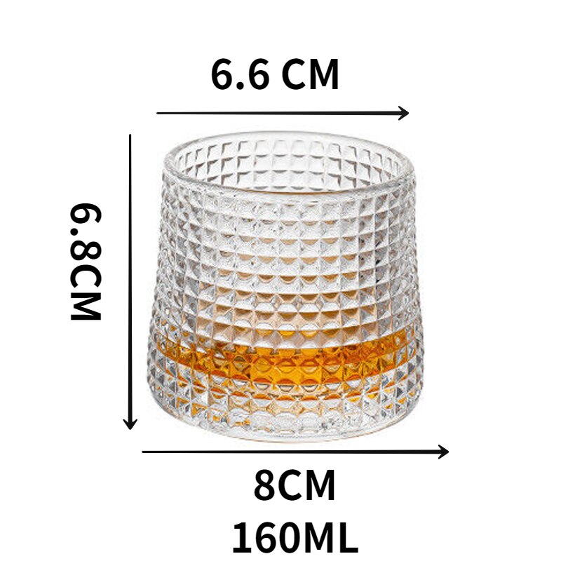 Vaso giratorio para hombre, vaso de vidrio para whisky, vaso para cóctel, giroscopio, copa de vino, para Bar: B
