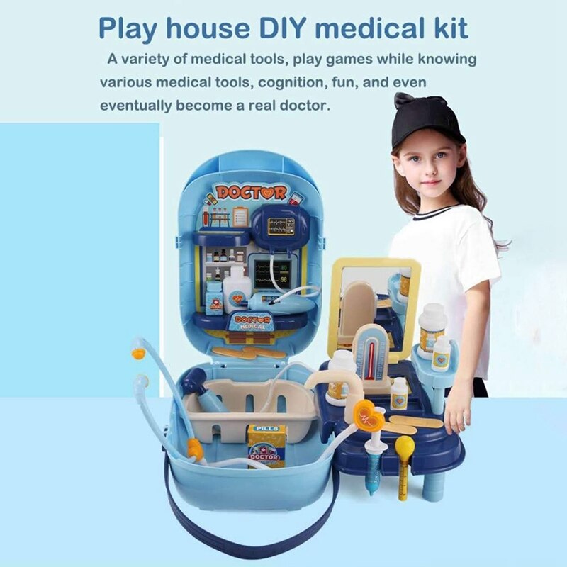 Kids Pretend Play Set Portable Accessories Suitcase Pack Storage Box Toys Kit Role Play Game Toys for Kids