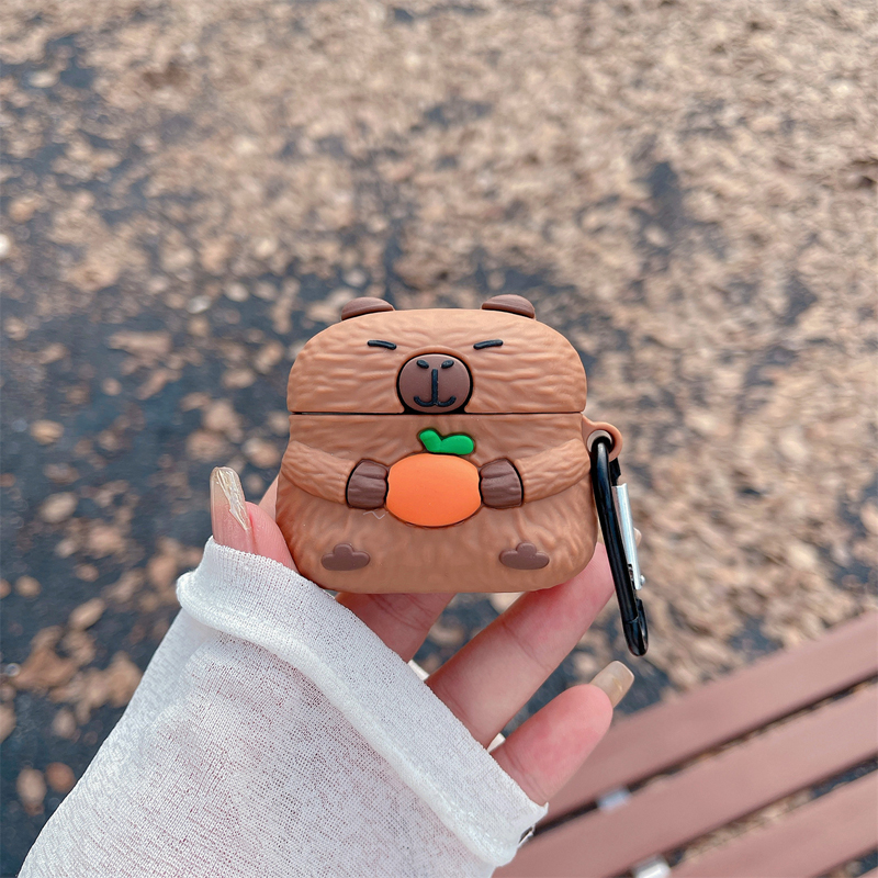 MINSCOSE Compatibel met AirPods 4 doorzichtige hoes, schattig cartoon bloemenpatroon ontwerp met bloemen sleutelhanger, zachte TPU beschermende schokbestendige hoes voor AirPods 4 voor meisjes vrouwen