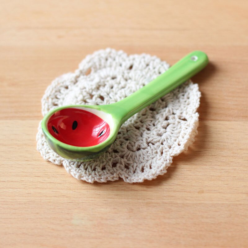 5 teile/satz Kreative Keramik Obst Löffel Schöne kinder Reis Löffel Küche Geschirr Suppe Teelöffel Haushalt ZL355: Colour 1