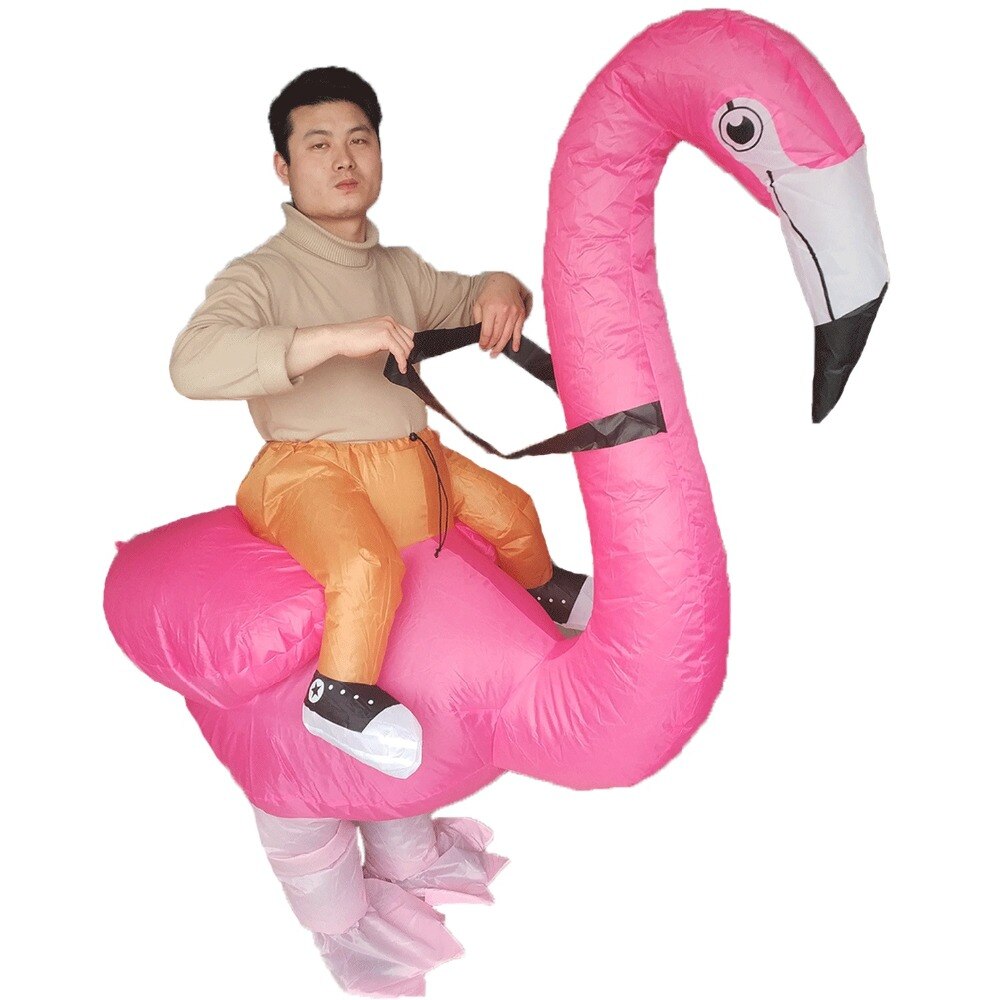 Opblaasbare Flamingo Kostuum voor Volwassenen Halloween Carnaval Cosplay Party Fancy Dress Mannen Vrouwen Flamingo Rider Verjaardag Outfits