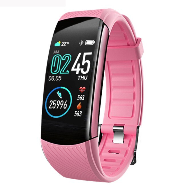 Smart Fitness Bracelet Blood Pressure Measurement Fitness Tracker Waterproof Smart Band Watch Heart Rate Tracker For Women Men: Pink