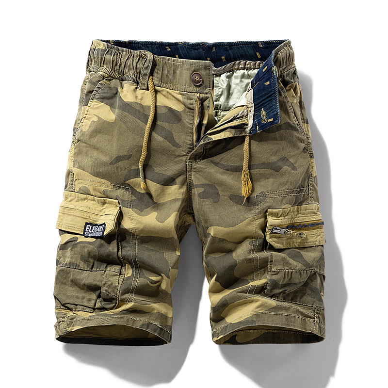 Nuevos pantalones cortos de camuflaje Cargo de algodón de verano para hombre, ropa informal para hombre, Bermudas para correr en la playa, pantalones cortos para hombre, triangulación de envíos: 30 / Beige