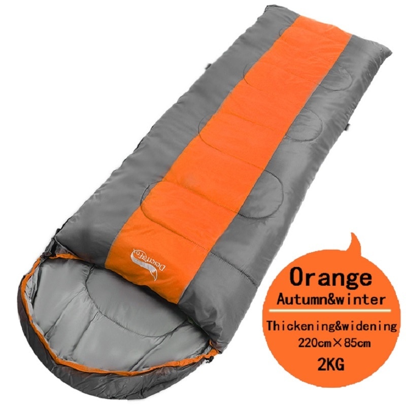 2Kg Winter Katoenen Slaapzak, kleine Ruimte 220X85Cm Camping Warme Slaapzak Met Compressie Zak Voor Wandelen Camping: Oranje