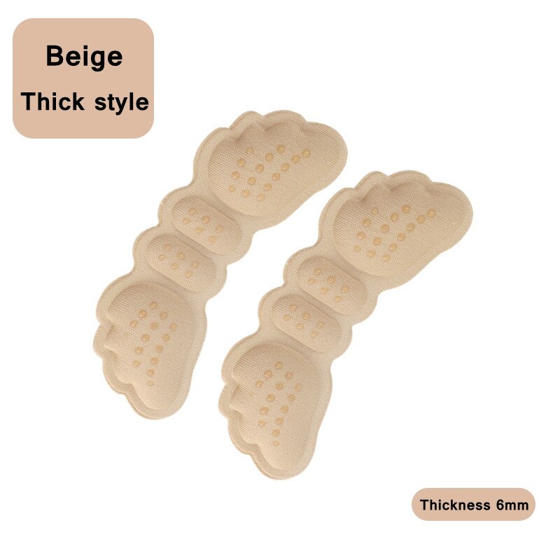 1 Paar Hoge Hak Inlegzolen Vlinder Aanpassen Grootte Hak Liner Grips Protector Sticker Hak Pad Voetverzorging Anti Hoogte Blijven hak Pads: L-Beige thick style