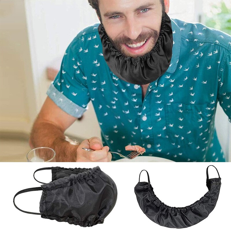 Men Moustache Cover Waterproof Oil Proof Splash Proof Dining Antifouling Cover Beard Cover Satin Lined Adjustment Beard Bonnet