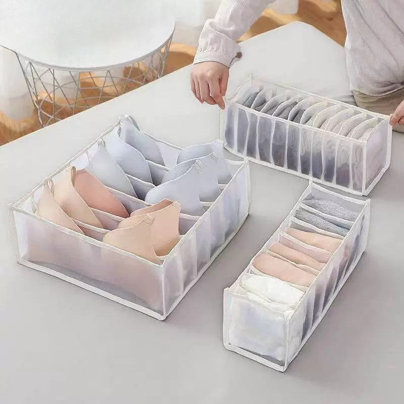 Aufbewahrungsbox für Unterwäsche, Kleidungs-Organizer, Schrank-Organizer, Kleiderschrank, Schublade, BH, Krawatten, T-Shirt, Jeans, Socken, Organisationssystem: Licht Grün