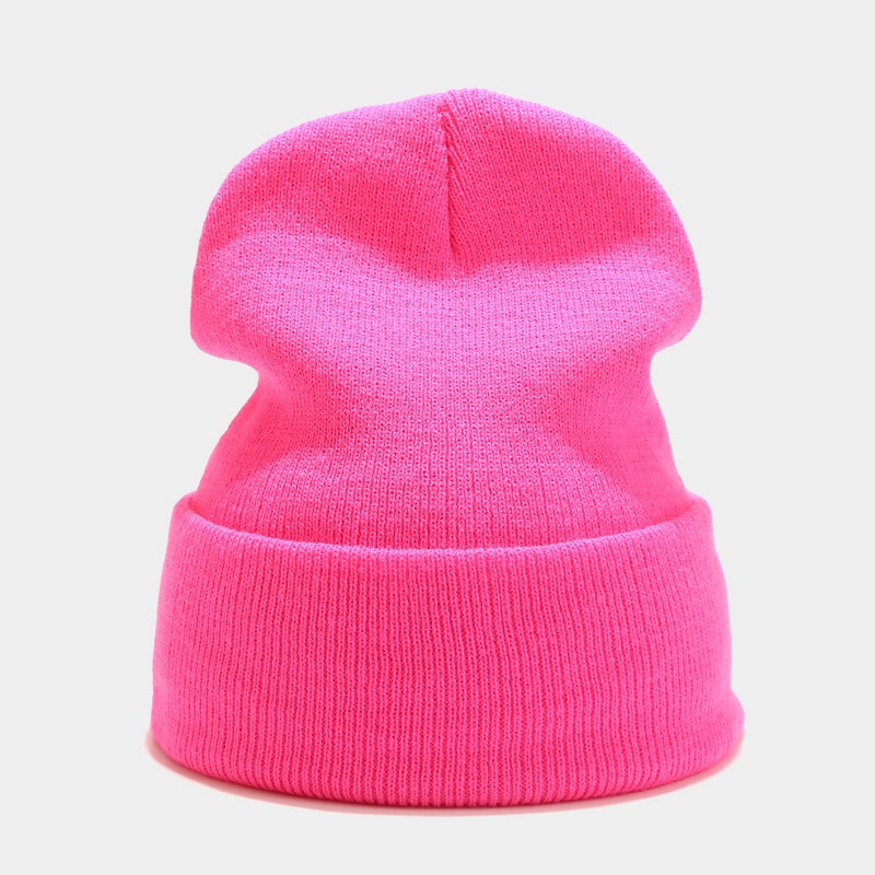 Winter Hats For Women Men Skullies Beanies Knitted Solid Cool Hat Girls Autumn Female Beanie Warm Bonnet Casual Cap: dark pink