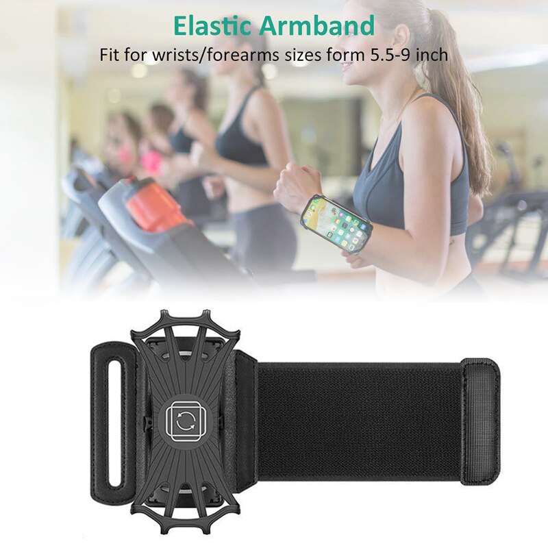 Adjustable Running Mobile Phone Wristband Silicone Material Rotatable Wrist Strap Jogging Arm Strap Removable For Cycling Sports: Default Title