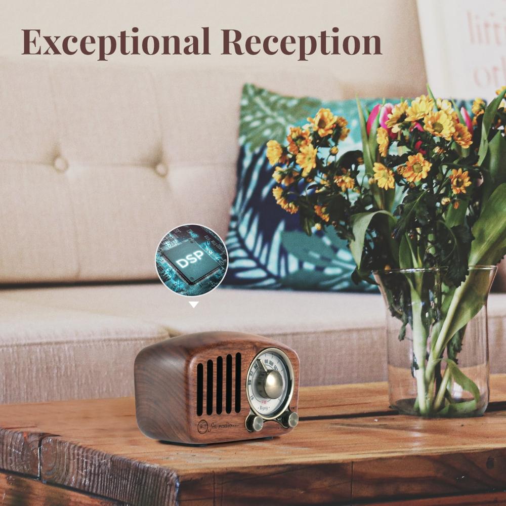 Prunus J-919 Klassieke Retro Radio Receiver Draagbare Mini Hout Fm Sd MP3 Radio Stereo Bluetooth Speaker Aux Usb Oplaadbare