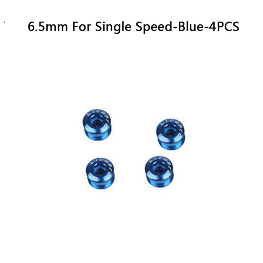 4pc mtb-kettingbladbouten dubbele/triple speed schijfremmen enkel kettingbladbouten goud/zilver/paars/blauw/rood/zwart/groen: Enkele snelheid (blauw)