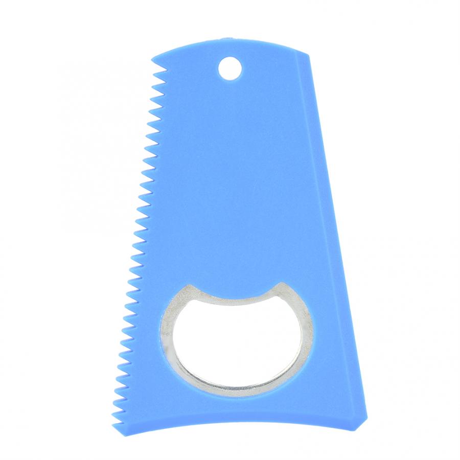 Surfboard Wax Comb Surf Board Longboard Wax Remover Surfing Accessories Wax Cleaning Tool with keychain Hole for Water Sports: Blue