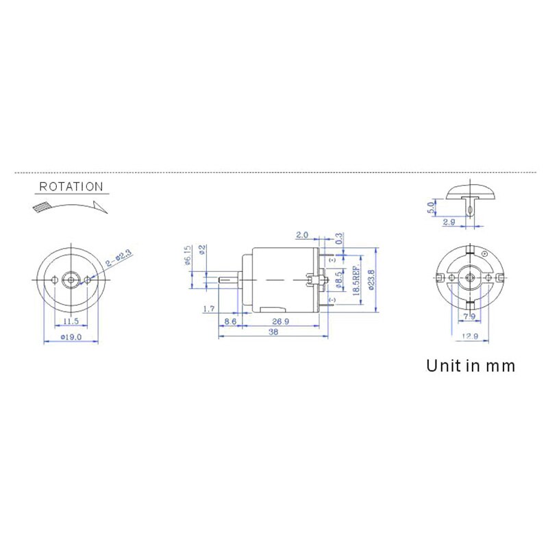 RC-260 Hoge Snelheid DC Motor 6-12 Volt DC Motor voor Speelgoed DIY Model Mini Maat