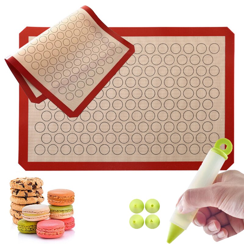 Silicone Macaron Baking Mat Nonstick Bakery Sheet Heat Resistance Mat for Bake Pans Macaroon/pastry/cookie Making Baking Mat